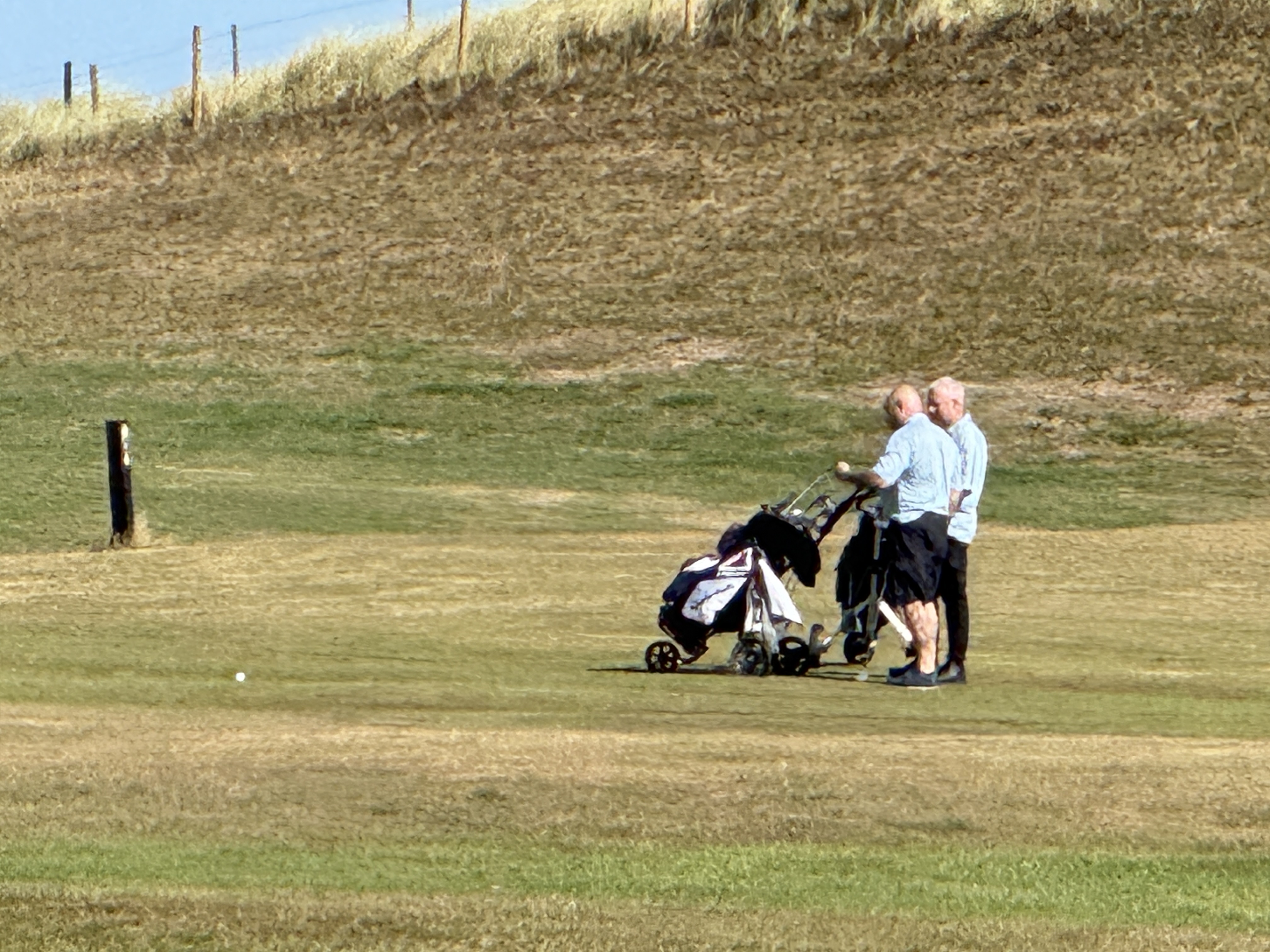 Golfers on the links course at Hartlepool